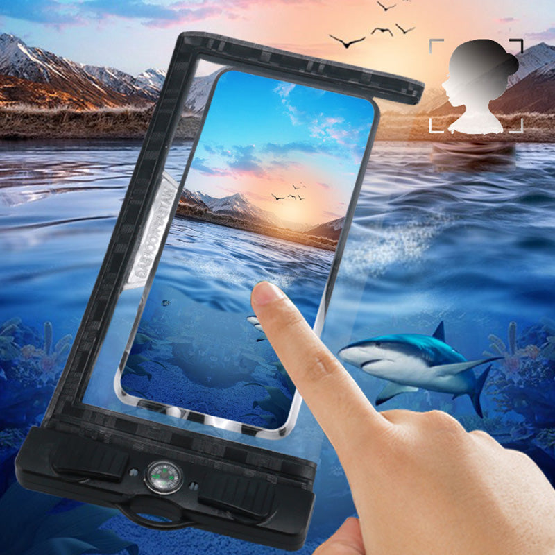 Waterproof Phone Case for Phone within 7.5'' ABS+PVC Screen Touchable IPX8 Phone Water Protector Pouch with Compass