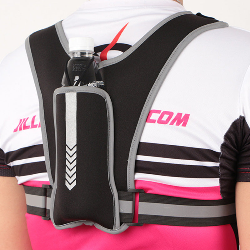 Reflective Vest Bag Fitness Water Bottle Mini Backpack Outdoor Sports Cell Phone Chest Bag for Running, Hiking