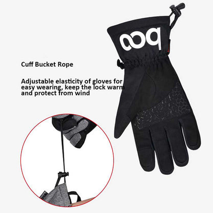 BOODUN 1232 1 Pair Adult Winter Skiing Cycling Full Finger Gloves Touch Screen Warm Anti-skid Gloves