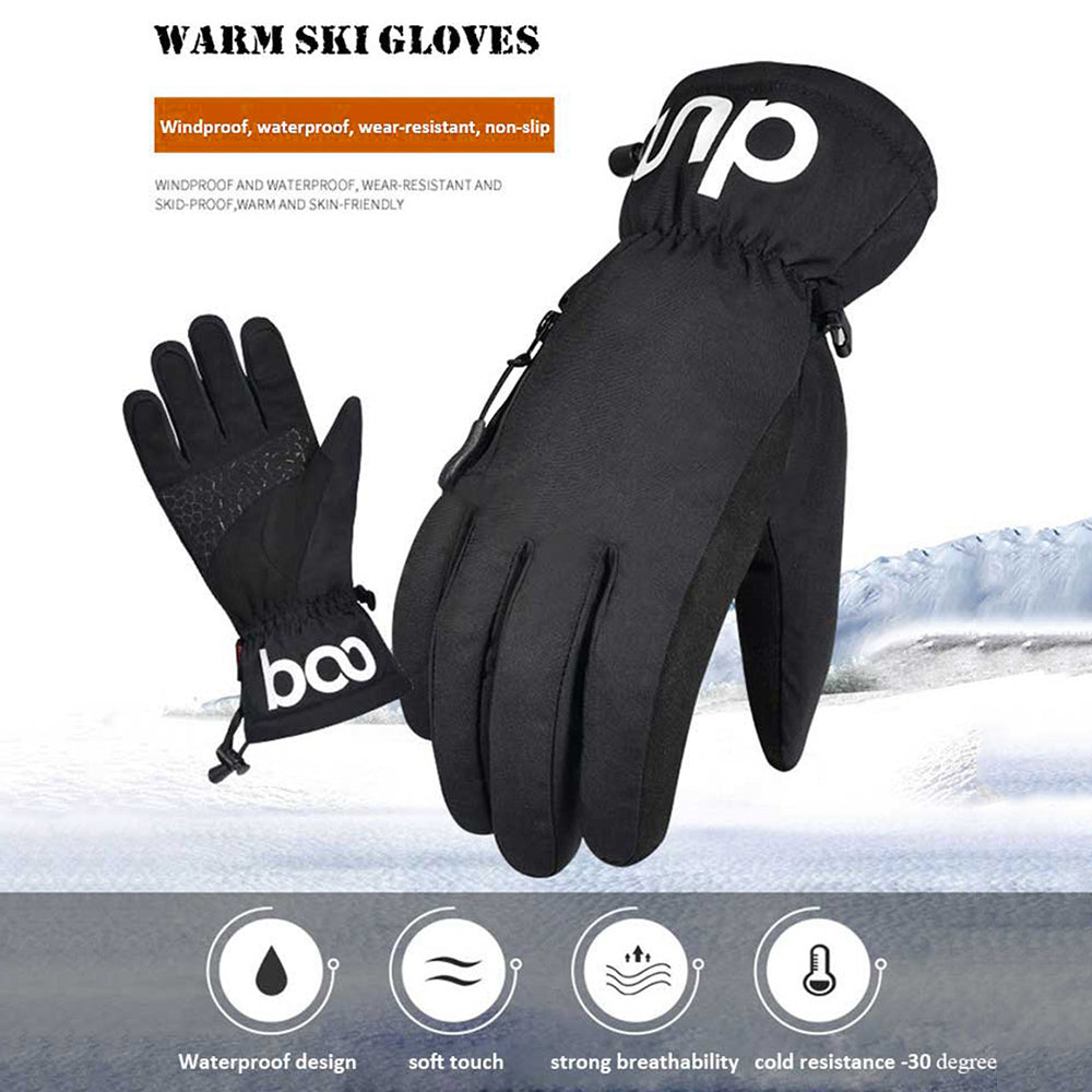 BOODUN 1232 1 Pair Adult Winter Skiing Cycling Full Finger Gloves Touch Screen Warm Anti-skid Gloves