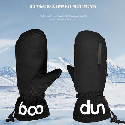 BOODUN 1233 1 Pair Adult Winter Skiing Cycling Gloves Thumb Touch Screen Warm Mittens with Zipper Pocket