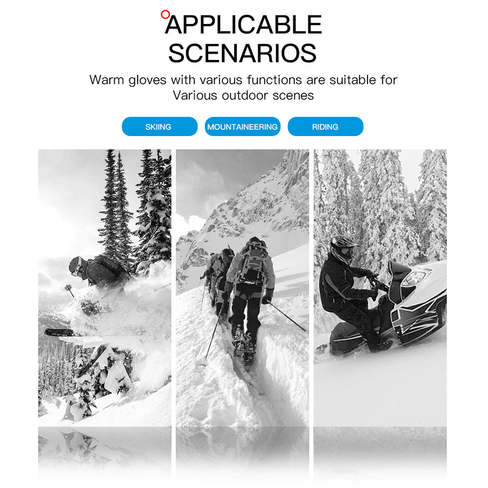 KYNCILOR A0086 1 Pair Waterproof Ski Snow Gloves Winter Warm Touch Screen Snowboard Gloves