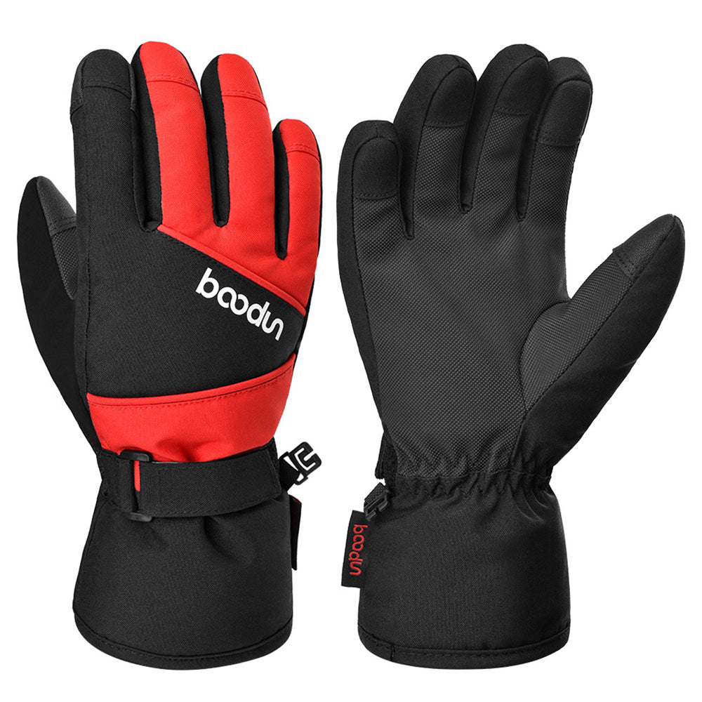 BOODUN 1383 1 Pair Outdoor Sports Kids Gloves Full Finger Anti-slip Mittens for Skiing Cycling