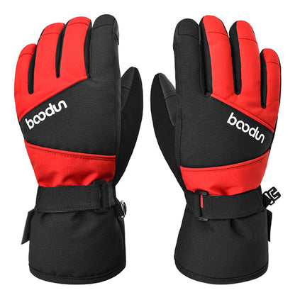 BOODUN 1383 1 Pair Outdoor Sports Kids Gloves Full Finger Anti-slip Mittens for Skiing Cycling