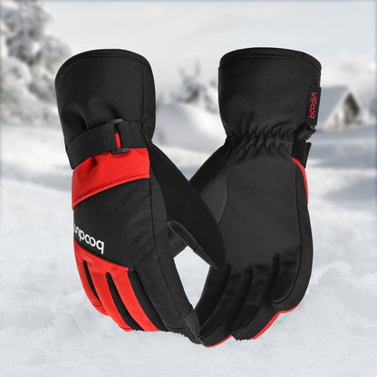 BOODUN 1383 1 Pair Outdoor Sports Kids Gloves Full Finger Anti-slip Mittens for Skiing Cycling