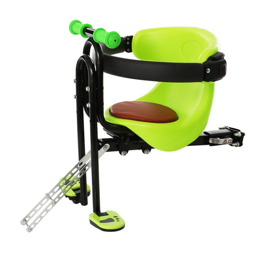 Bike Front-Mounted Children Bike Seat Bicycle Kids Carrier with Guardrail, Handrail and Pedal