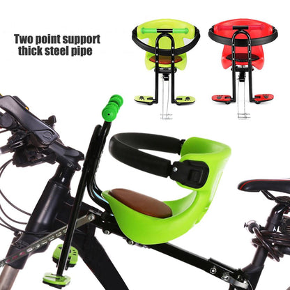 Bike Front-Mounted Children Bike Seat Bicycle Kids Carrier with Guardrail, Handrail and Pedal