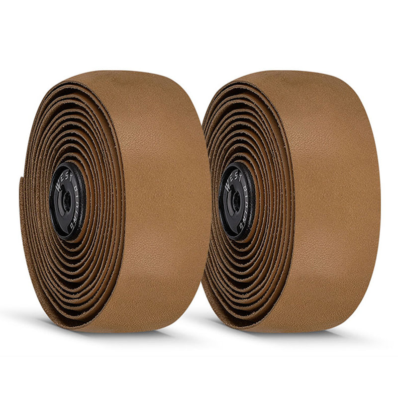 WEST BIKING YP0804072 1 Pair Bicycle Handlebar Wrap Tapes Cycling Bike Handlebar Cowhide Leather Straps