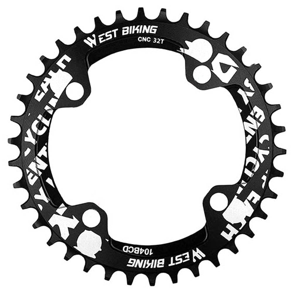 WEST BIKING 104BCD 32T Positive and Negative Single Chainring Aluminum Alloy CNC MTB Toothed Discs for Bikes