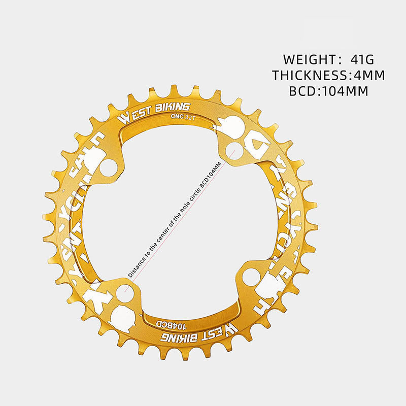 WEST BIKING 104BCD 32T Positive and Negative Single Chainring Aluminum Alloy CNC MTB Toothed Discs for Bikes