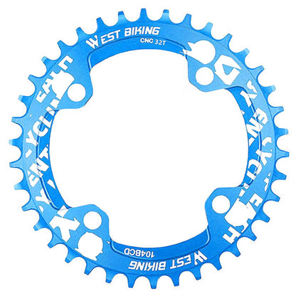 WEST BIKING 104BCD 32T Positive and Negative Single Chainring Aluminum Alloy CNC MTB Toothed Discs for Bikes