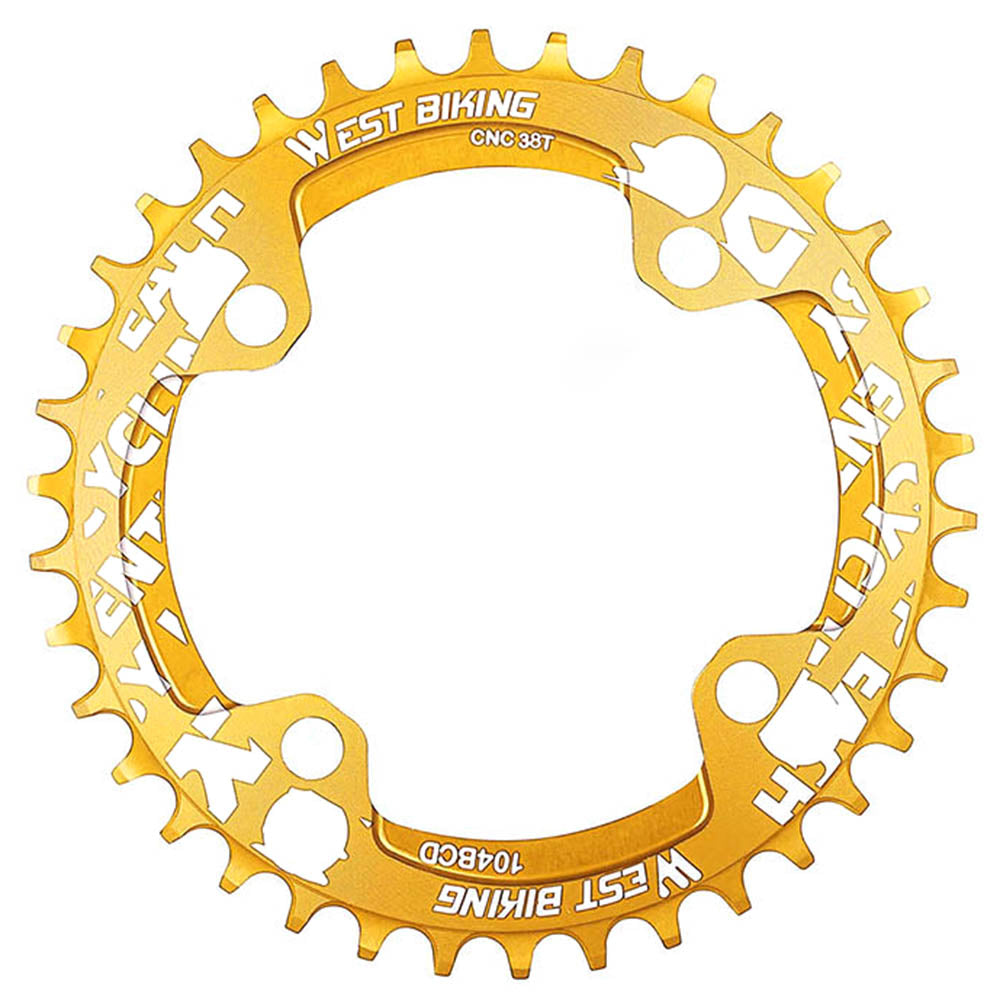 WEST BIKING 104BCD 38T Aluminum Alloy CNC Single Chainring MTB Bike Positive and Negative Toothed Chain Ring