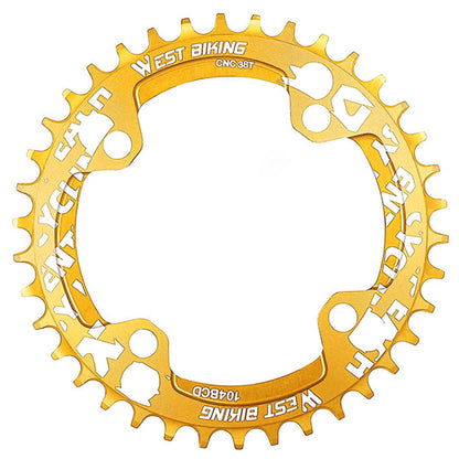 WEST BIKING 104BCD 38T Aluminum Alloy CNC Single Chainring MTB Bike Positive and Negative Toothed Chain Ring