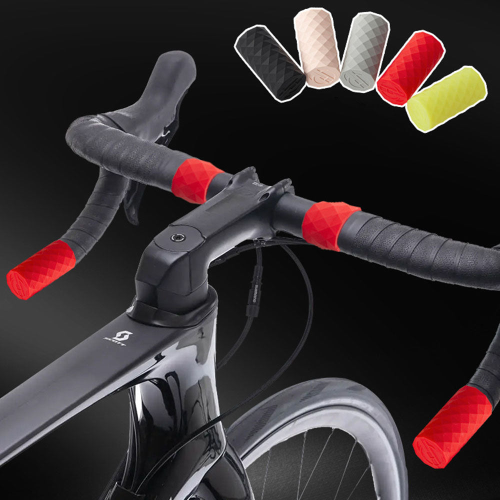 ENLEE 4Pcs Fixed Gear Bicycle Handlebar Grip Fixing Sleeve Non-Slip Bike Handlebar Silicone Cover