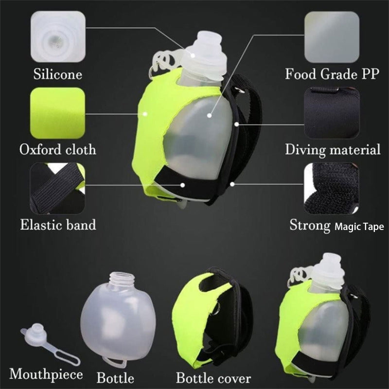 Wrist Kettle Hands-Free Mini Sports Water Bottle for Running Gym (BPA Free, No FDA Certificate)