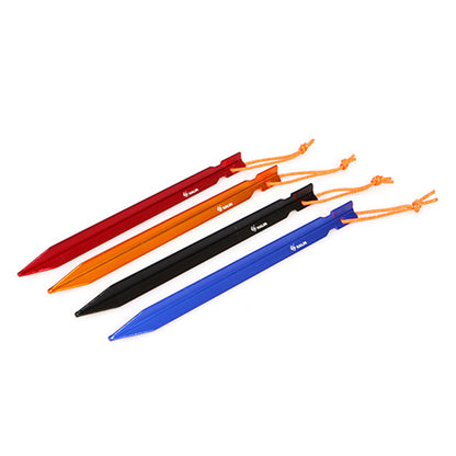 HALIN 4Pcs 18cm Aluminum Alloy Tent Stake Outdoor Camping Canopy Tarp Fixing Ground Pegs with Rope