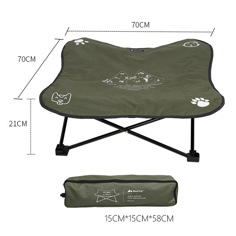 SHINETRIP A404 Elevated Raised Dog Cat Bed Aluminum Alloy Folding Pet Cot Soft Cushion Pet Hammock Bed