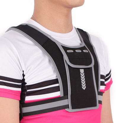 Running Reflective Vest Backpack Outdoor Sports Mobile Phone Chest Bag (Luminous Upgraded Version)