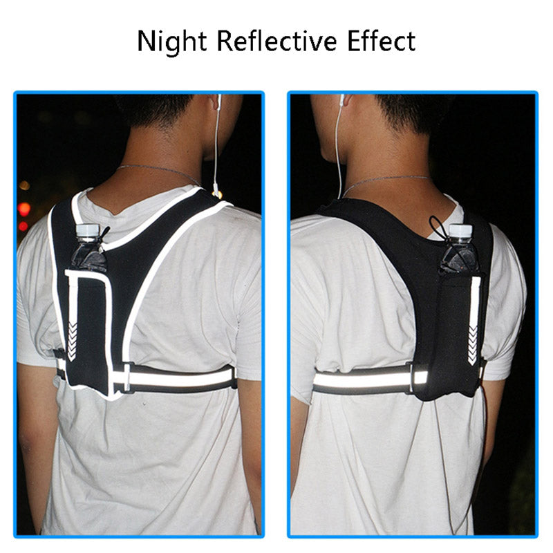 Running Reflective Vest Backpack Outdoor Sports Mobile Phone Chest Bag (Luminous Upgraded Version)