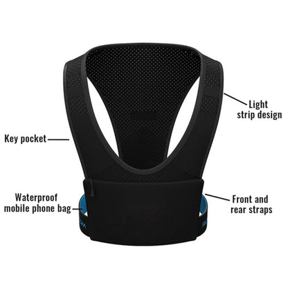 Reflective Vest Cell Phone Pouch Outdoor Sports Mobile Phone Chest Bag for Night Running (Free Size)