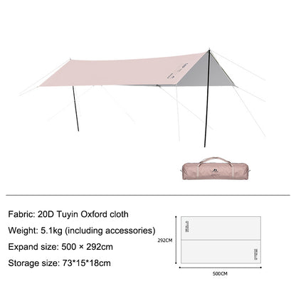 SHINETRIP A463-L00 Camping Tent Tarp 210D Silver-Coated Oxford Cloth Anti-UV Outdoor Awning Canopy Shelter, Size L