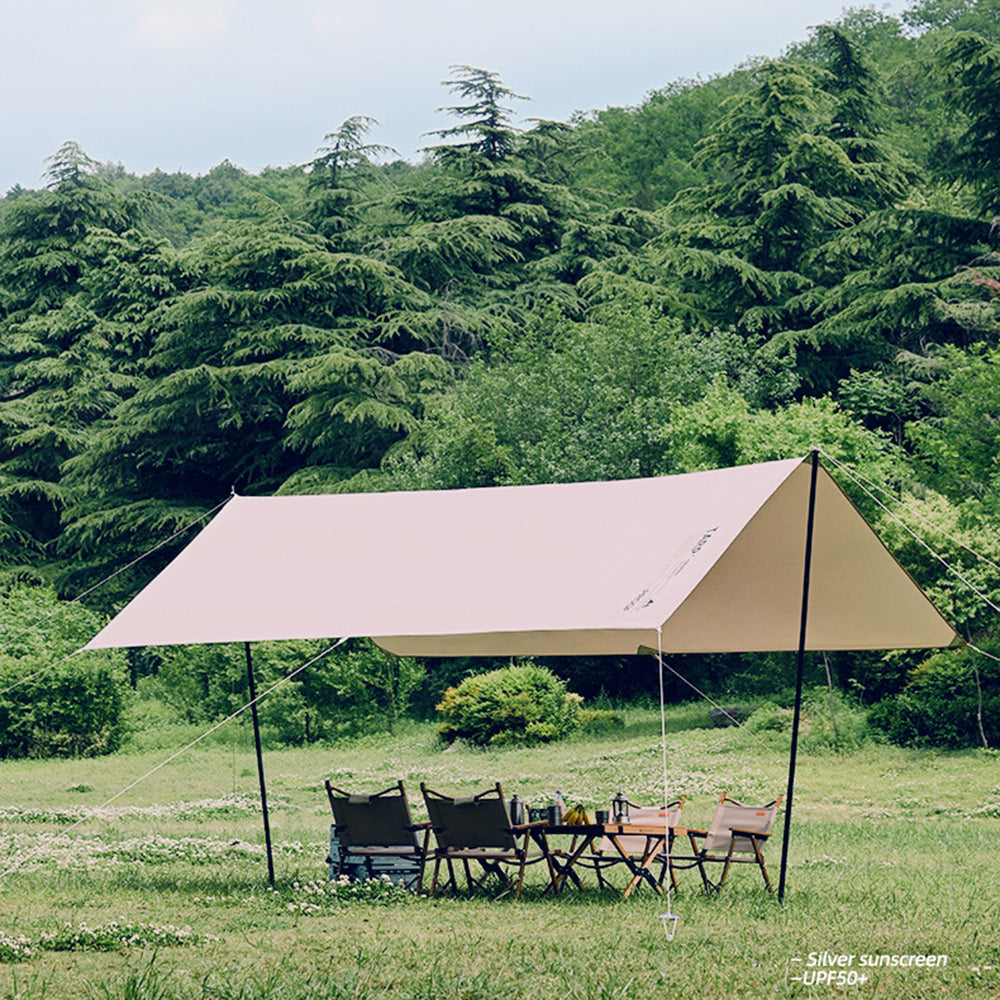 SHINETRIP A463-L00 Camping Tent Tarp 210D Silver-Coated Oxford Cloth Anti-UV Outdoor Awning Canopy Shelter, Size L