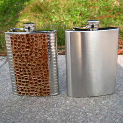 AOTU 8oz Portable Stainless Steel Hip Flask Whiskey Wine Pot (BPA Free, No FDA Certificate)