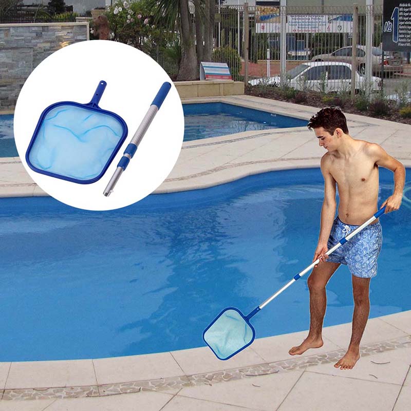 K-1050B Swimming Pool Leaf Cleaning Plastic Mesh Spa Fountain Debris Net Skimmer Cleaner with 35-105CM Telescopic Aluminum Pole