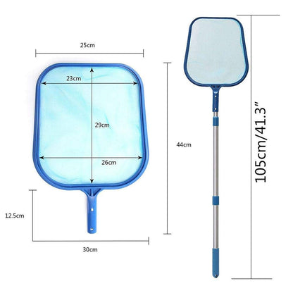 K-1050B Swimming Pool Leaf Cleaning Plastic Mesh Spa Fountain Debris Net Skimmer Cleaner with 35-105CM Telescopic Aluminum Pole