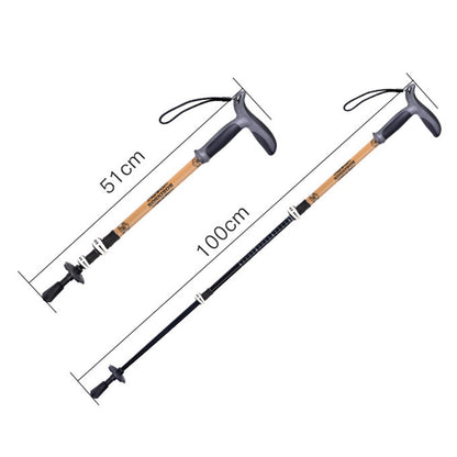 REBORNSUN RBQY0623 Backpacking Carbon Fiber Trekking Pole Camping 3-Section 51-100CM Outdoor Walking Stick