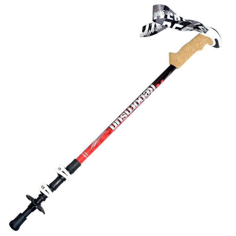 REBORNSUN 62-135CM Outdoor Walking Stick Backpacking Camping 3-Section Carbon Fiber Trekking Pole