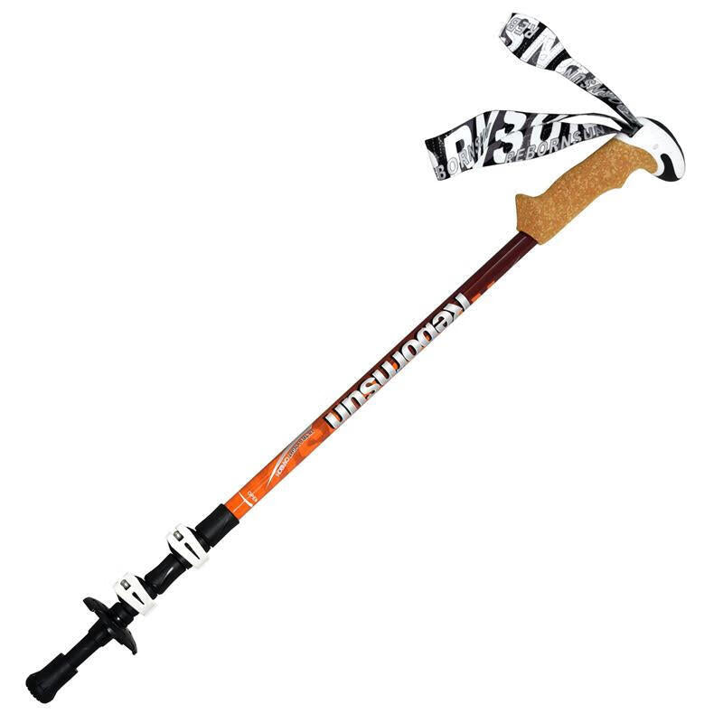 REBORNSUN 62-135CM Outdoor Walking Stick Backpacking Camping 3-Section Carbon Fiber Trekking Pole