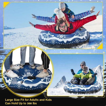 120cm PVC Thickened Inflatable Sled Snowflake Heavy Duty Snow Tube for Outdoor Sledding