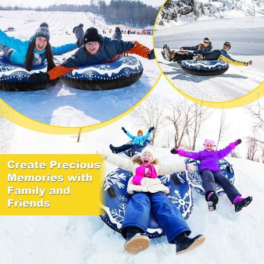 120cm PVC Thickened Inflatable Sled Snowflake Heavy Duty Snow Tube for Outdoor Sledding