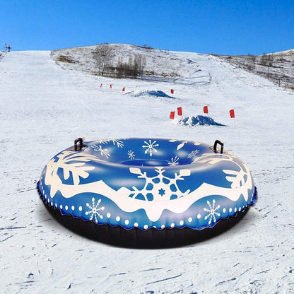 120cm PVC Thickened Inflatable Sled Snowflake Heavy Duty Snow Tube for Outdoor Sledding