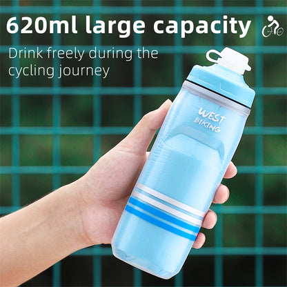 WEST BIKING YP0721046 Sport Insulated Water Bottle Cycling Squeeze PP5 Water Container 620ml (BPA Free, No FDA Certificate)