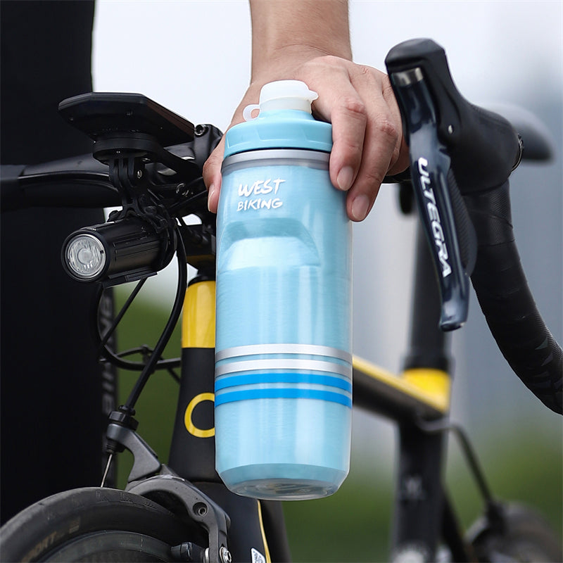 WEST BIKING YP0721046 Sport Insulated Water Bottle Cycling Squeeze PP5 Water Container 620ml (BPA Free, No FDA Certificate)