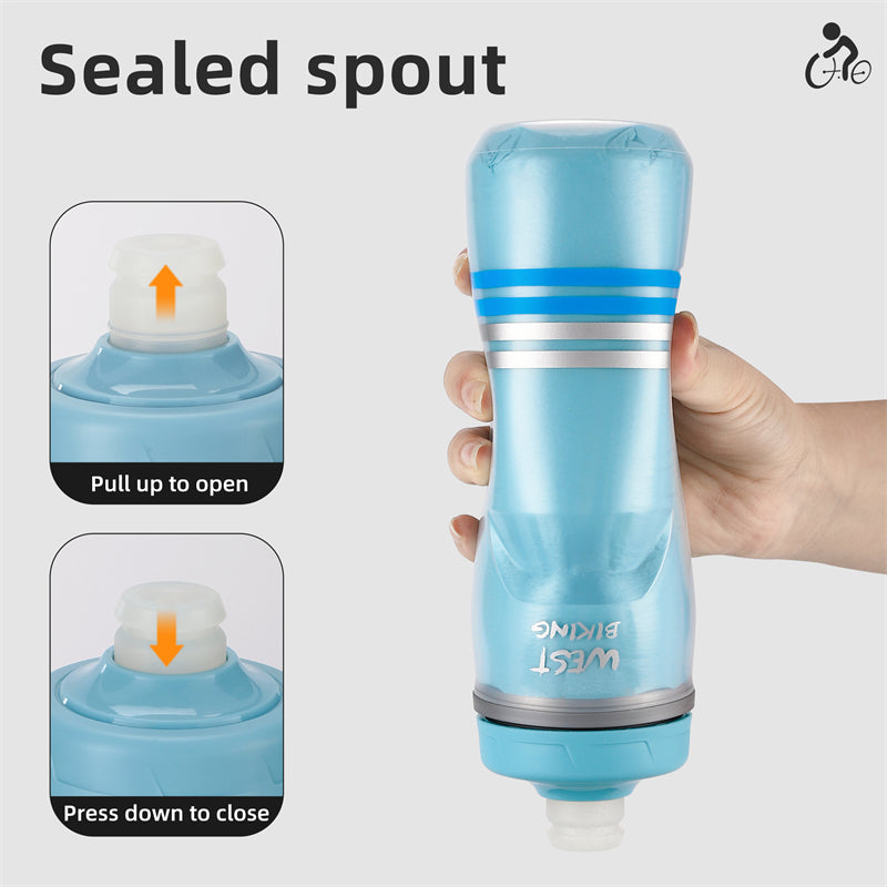 WEST BIKING YP0721046 Sport Insulated Water Bottle Cycling Squeeze PP5 Water Container 620ml (BPA Free, No FDA Certificate)