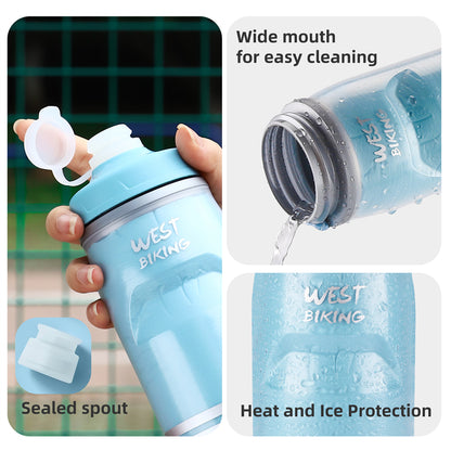 WEST BIKING YP0721046 Sport Insulated Water Bottle Cycling Squeeze PP5 Water Container 620ml (BPA Free, No FDA Certificate)