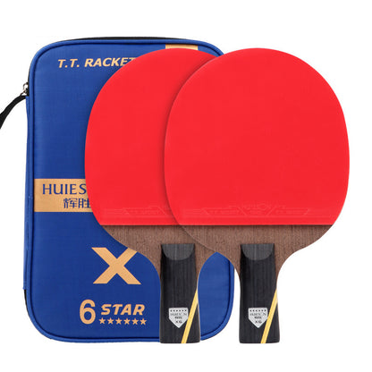 HUIESON 6-Star Wood and Carbon Table Tennis Racket Ping Pong Paddle with Carry Case