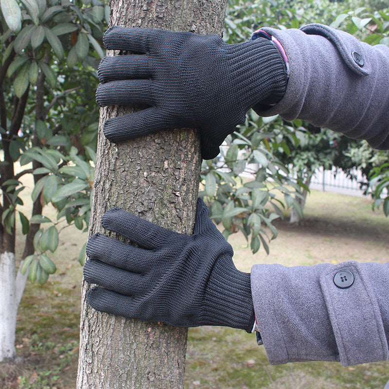 AOTU AT8812 1 Pair Anti-cut Working Gloves Vinyl Fiber + Stainless Steel Wire Cut Resistant Hand Protection Gloves