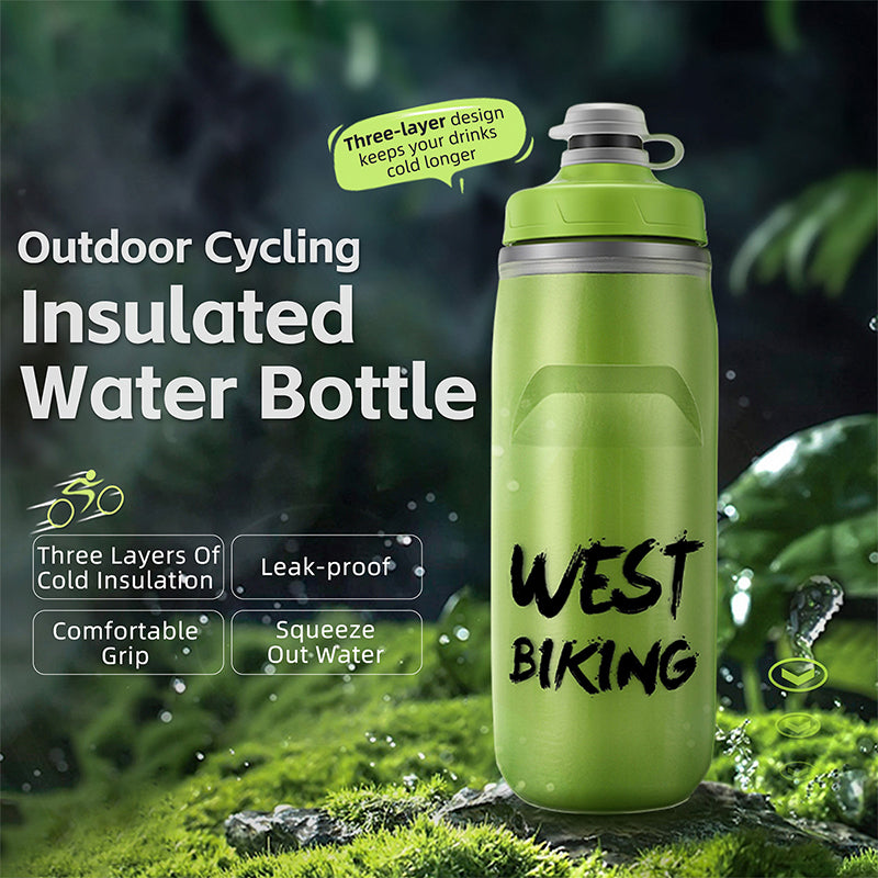 WEST BIKING YP0721047 Insulated PP+Silicone Squeeze Water Bottle Cycling Drinking Cup (BPA-free, No FDA Certified)