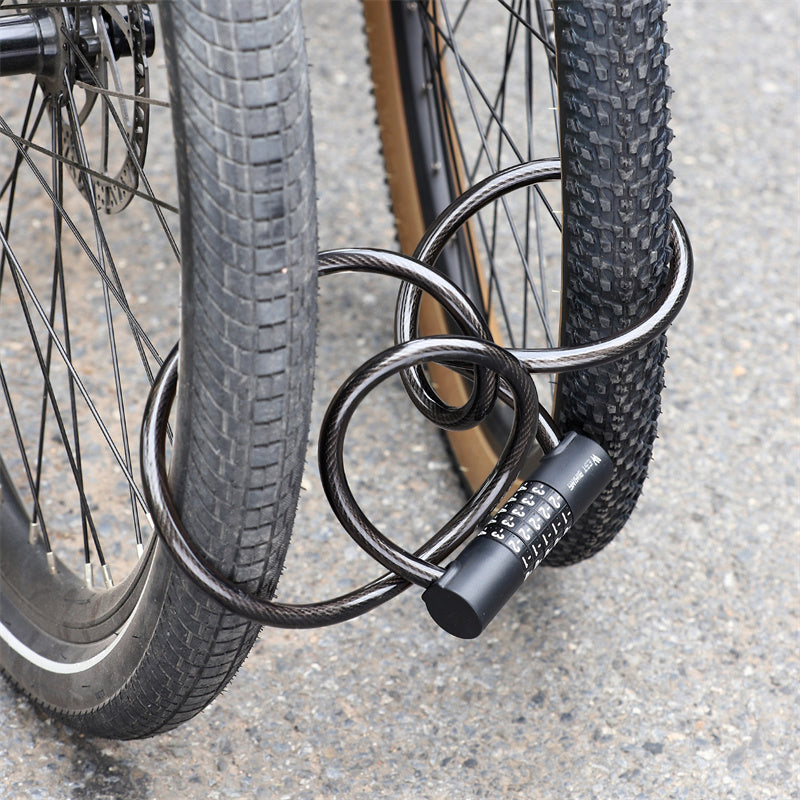 WEST BIKING YP0705088 1.5m MTB Road Bike Anti-theft Password Lock PVC Wrapped Steel Cable Lock