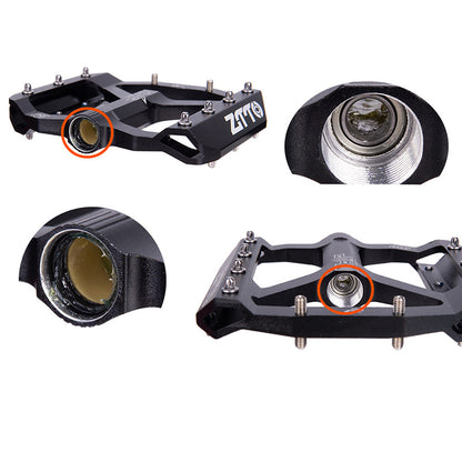 ZTTO JT01 1 Pair MTB Bike Aluminum Alloy 12mm Axle Flat Pedal Bicycle Lightweight Bearing Pedals