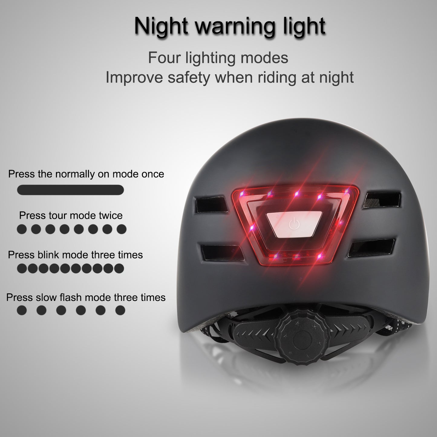 KY-Z002 Adult Bicycle Cycling Helmet EPS+PC Anti-impact Safety Helmet with Front and Rear Light