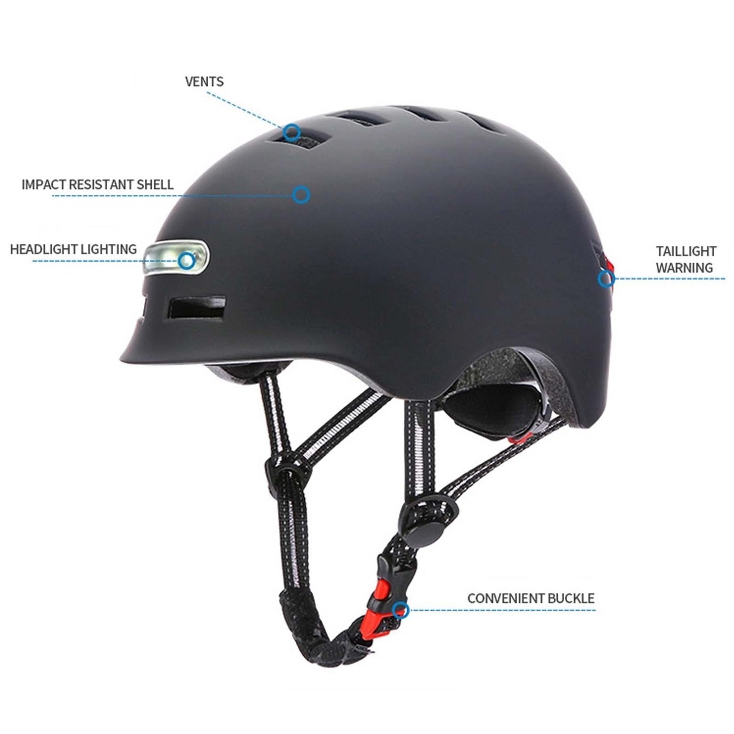 KY-Z002 Adult Bicycle Cycling Helmet EPS+PC Anti-impact Safety Helmet with Front and Rear Light