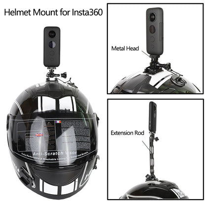 For Insta360 Action Camera Aluminum Alloy Helmet Bracket Mount Set with Extension Arm