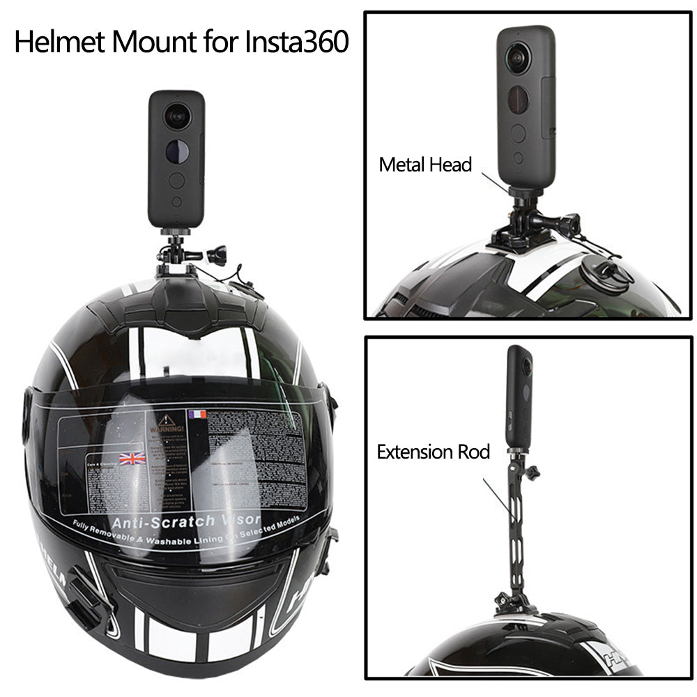 Helmet Bracket Mount Set for Insta360 , Action Camera Aluminum Alloy Motorcycle Mount Kit