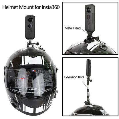 Helmet Bracket Mount Set for Insta360 , Action Camera Aluminum Alloy Motorcycle Mount Kit