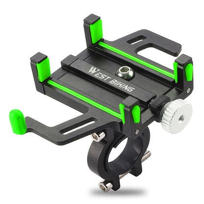 WEST BIKING YP0715066 Bike Handlebar Mount Phone Holder Aluminum Alloy Bicycle Cellphone Bracket